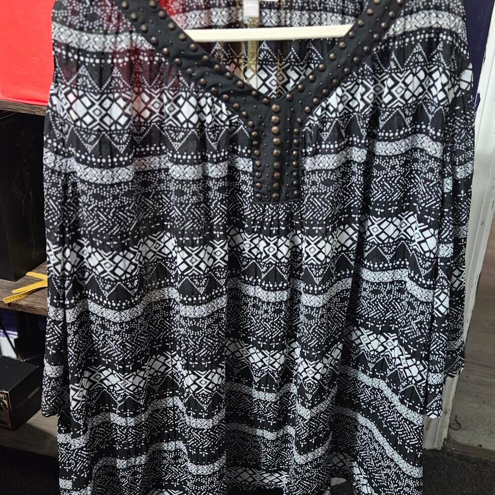 Woman Within Women's multi Blouse